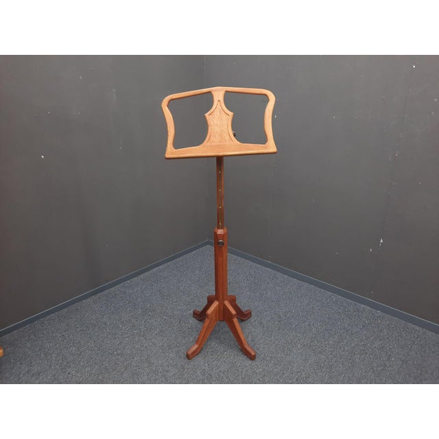 Beautiful anthroposophical music stand made of solid teak. Height adjustable to various levels. Custom-made in Germany....