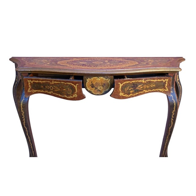 Mid-20th Century Baroque Lombard Console Table with Inlays, 1960s For Sale - Image 16 of 18