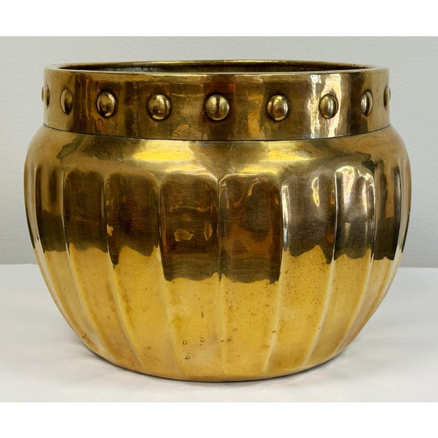 Oversized Vintage Brass Planter For Sale - Image 4 of 8