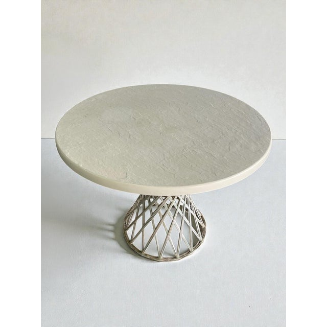 Mid-Century Modern Vintage 1970s Fiberglass Pedestal Dining Table For Sale - Image 3 of 5