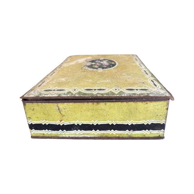 Large Antique National Biscuit Company Uneeda Floral Advertising Tin For Sale - Image 4 of 10