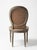 Shabby Chic Vintage French Louis XVI Style Painted Wood & Cane Medallion Side Chair For Sale - Image 3 of 5