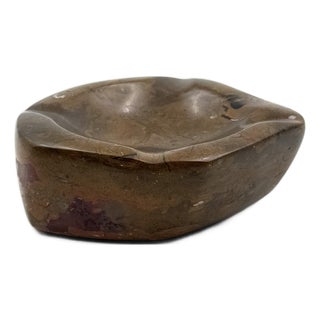 Fossil Brown Marble Ashtray Bowl, France, 1970s For Sale