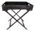 Artifacts Rattan Butler Tray/Table 25.5" with Glass Insert, Tudor Black For Sale