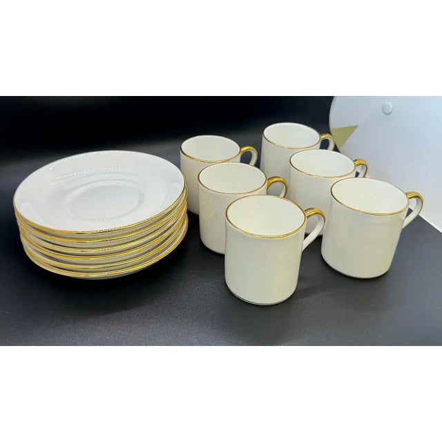 Tiffany & Co Staffordshire Porcelain Tea Cups and Saucers, 12 Pieces For Sale - Image 10 of 11