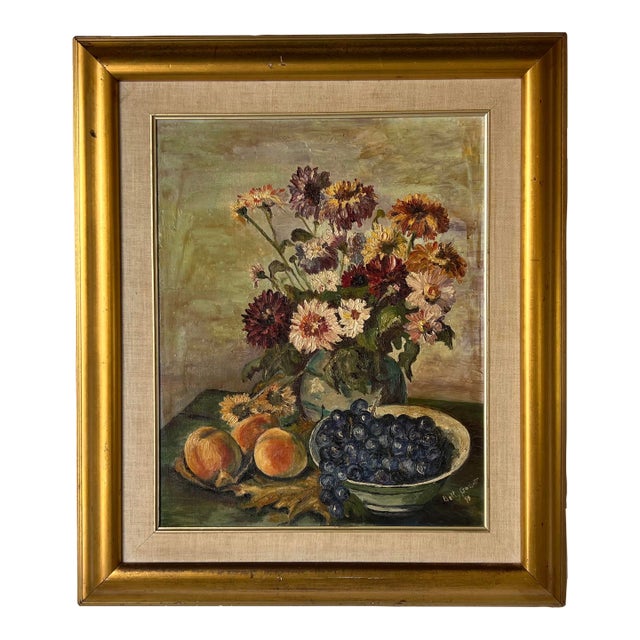 1970's Betty Gossett Impressionist Still Life Oil on Canvas Painting, Framed For Sale