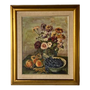 1970's Betty Gossett Impressionist Still Life Oil on Canvas Painting, Framed