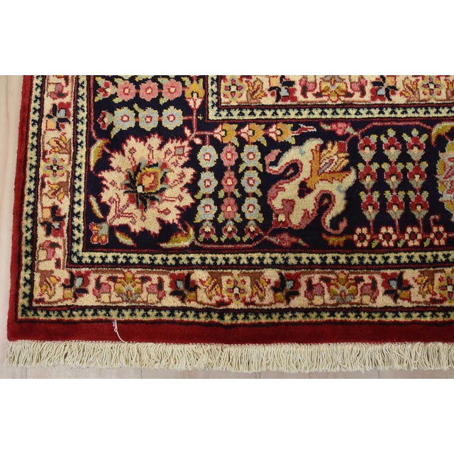 Fine Tabriz Rug 10’1” X 12’10” Red Wool Vintage Traditional Hand-Knotted Carpet For Sale - Image 12 of 15