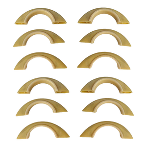 Mid Century Cream & Ivory Trim Bakelite Bridge Drawer Pulls Set of 12