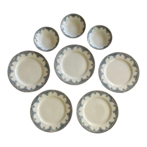 Antique J & G Meakin Ironstone China in Ipswich Pattern - 8 Pieces