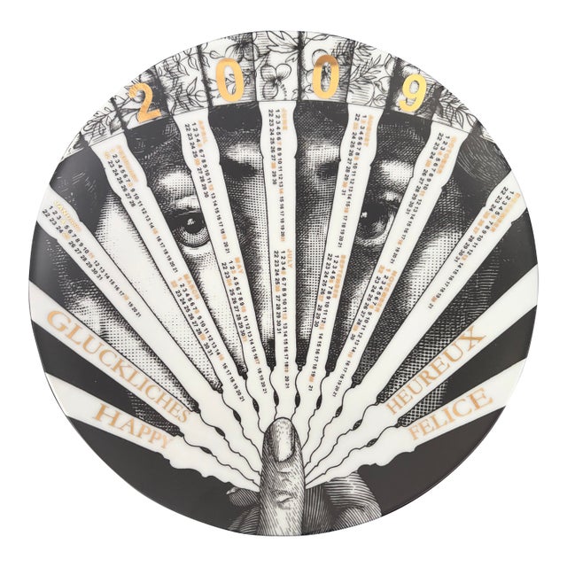 Fornasetti Plate 2009 Fan Face For Sale