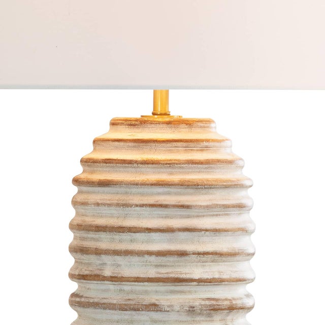 Traditional Coastal Living Carmel Wood Table Lamp, Off-white For Sale - Image 3 of 8