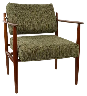 Danish Lounge Chair in Rubelli Fabric, 1960s