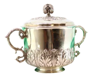Silver Tureen with Reliefs and Two Handles