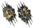 Wrought Iron and Glass Wall Lamps, 1960s, Set of 2 For Sale
