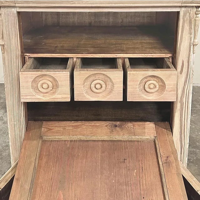 19th Century French Louis Philippe Period Stripped Pine Secretary For Sale - Image 11 of 18