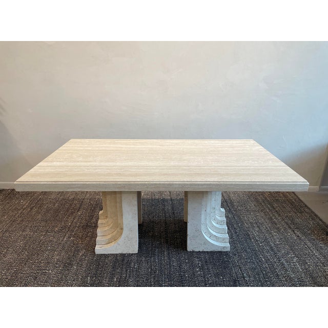 Carlo Scarpa Vintage 1970s Travertine Table in the Manner of Carlo Scarpa For Sale - Image 4 of 12