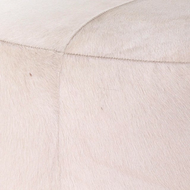 Jamie Young Jamie Young Thackeray Round Pouf in White, Large For Sale - Image 4 of 5