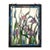 Stained Glass Iris Floral Window Art Rectangular Panel Vintage Handmade Decor For Sale