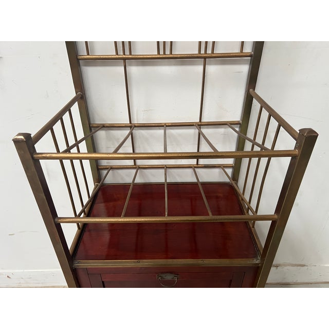 Rolling Bar in Brass and Gilded Wood For Sale - Image 4 of 15