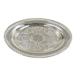 Vintage Eton Victorian Style Small Oval Silver Plated Trinket Dish For Sale