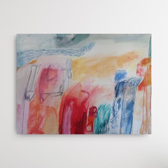 New abstract out of the studio…Bright, gestural...drawing energy strokes.....Calypso, 36"h x 48"w x 1.25" deep, unframed,...