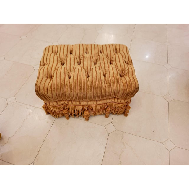 1990s Italian Settee Armchair and Ottoman Set For Sale - Image 4 of 13