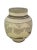 Large 1970's studio pottery jar with mountain scape and tree motif. Signed "Brunning". Excellent vintage condition.