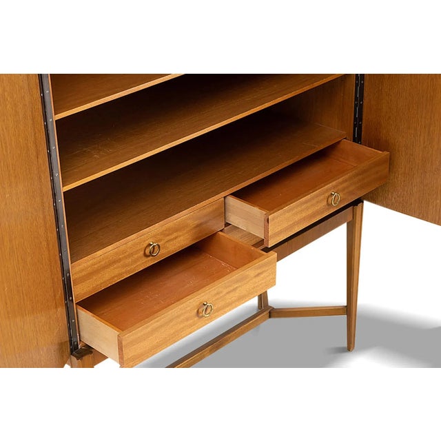 Mjolby Intarsia 1940s Detailed Intarsia Walnut Swedish Cabinet by Erik Mattson For Sale - Image 4 of 5