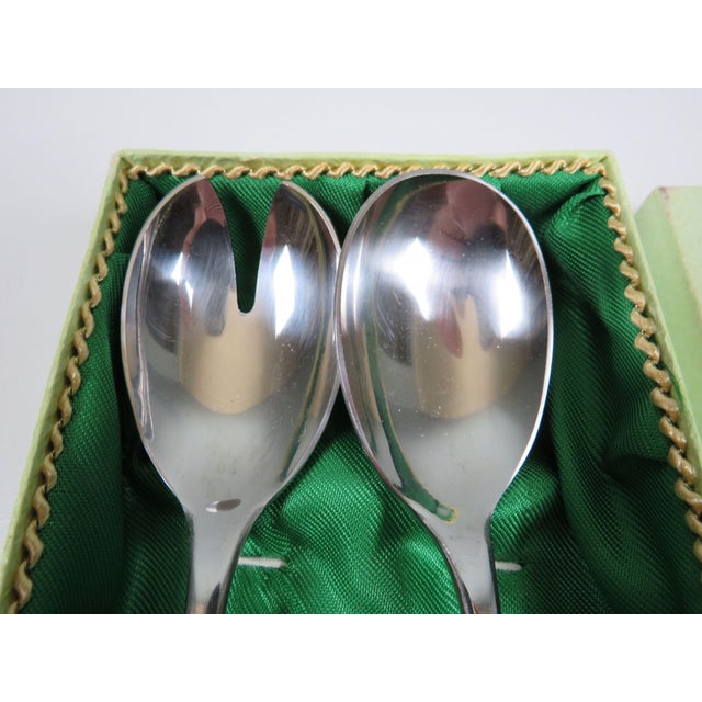 Mid-Century Modern Mid-Century German Bamboo and Stainless Steel Salad Serving Set from Solingen, 1960s For Sale - Image 3 of 11