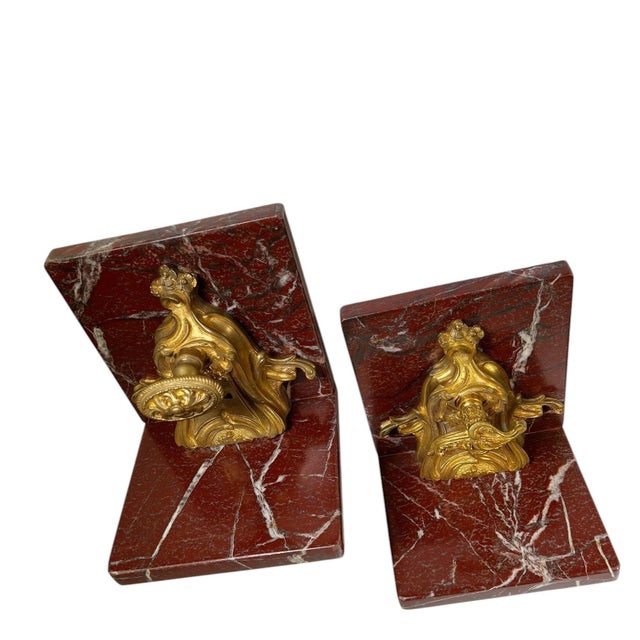 18th Century French Door Locks on Marble as Bookends - a Pair For Sale - Image 4 of 6