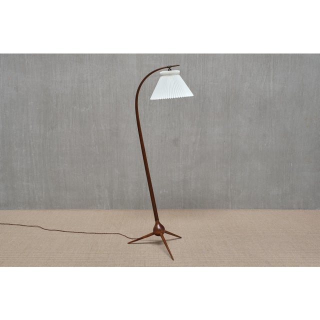 This very rare floor lamp was designed by Severin Hansen Jr. and produced by Haslev Møbelsnedkeri, in Denmark in the...