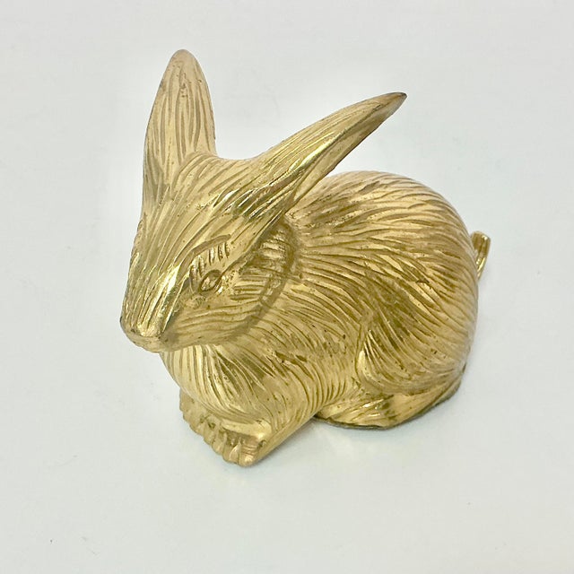 Mid-Century Hollywood Regency Boho Chic Brass Bunny Figurine. For Sale - Image 6 of 13