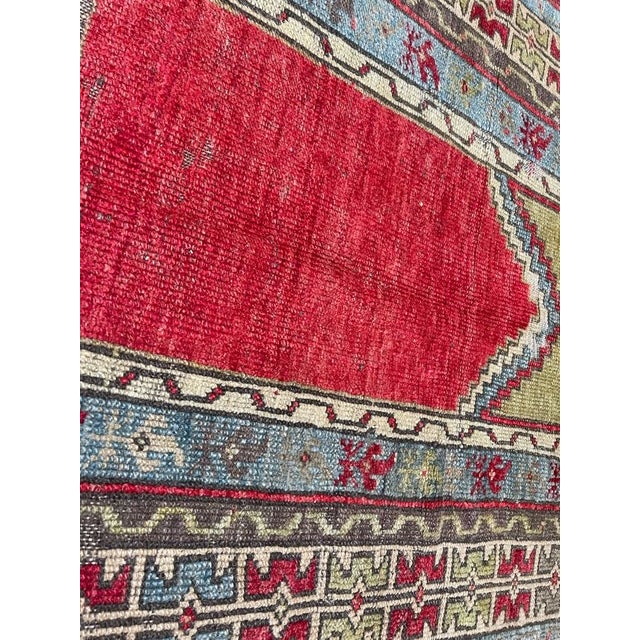 Tribal Handmade Antique Turkish Anatolian Prayer Rug. 3'0" X 4'2" For Sale - Image 3 of 5