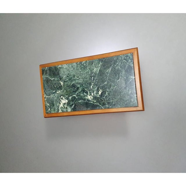 Magazine Holder with Green Marble Top, 1960s For Sale - Image 5 of 17