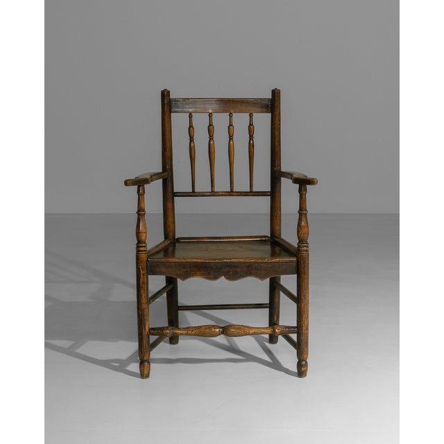 19th Century English Yorkshire Oak Spindle-Back Armchair For Sale - Image 16 of 18