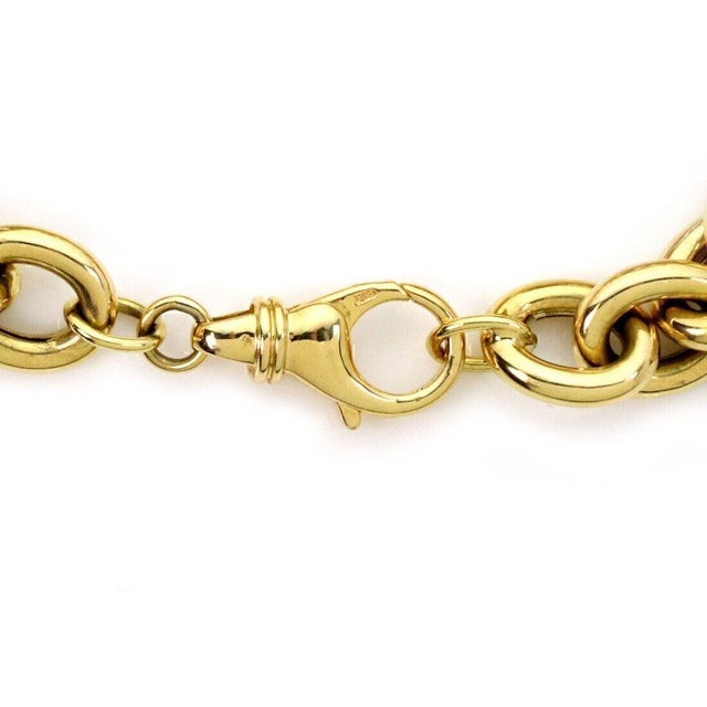 Contemporary Legnazzi Multi-Color Gems 18k Yellow Gold 5 Fancy Egg Charms Chain Bracelet For Sale - Image 3 of 4