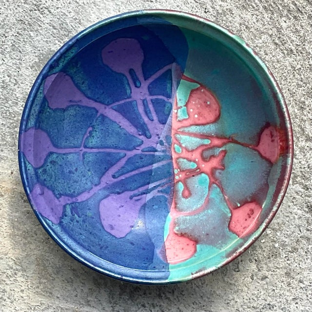 Ceramic Vintage Boho Signed Studio Pottery Bowl For Sale - Image 7 of 10