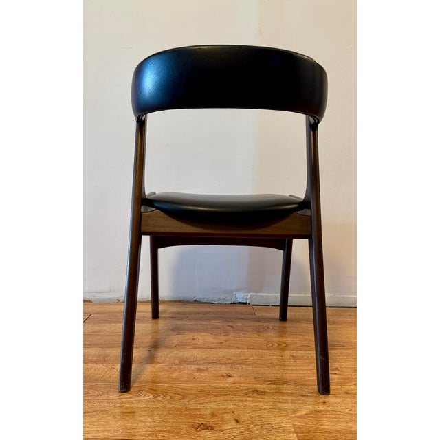 1960s Pair of “Fire” Armchairs Attributed to Kai Kristiansen Danish Modern Teak & Leather Very Good Condition For Sale - Image 10 of 12