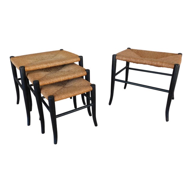 Vintage Italian Nesting Stools in the Manner of Gio Ponti For Sale