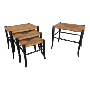 Vintage Italian Nesting Stools in the Manner of Gio Ponti