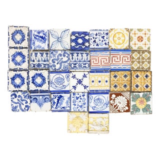 19th Century Earthenware Tiles, Set of 30 For Sale