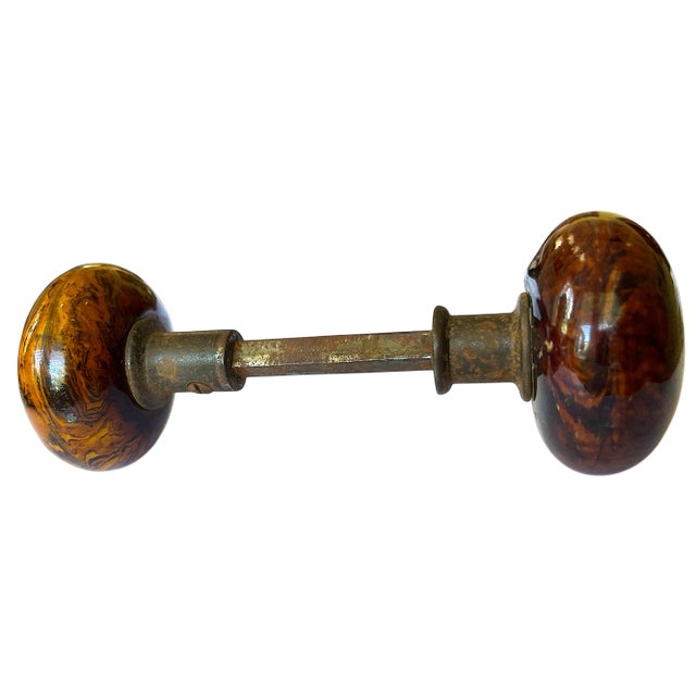 Bennington Potters Antique Bennington Ceramic Door Knobs – A Pair (C. 19th Century) For Sale - Image 4 of 6