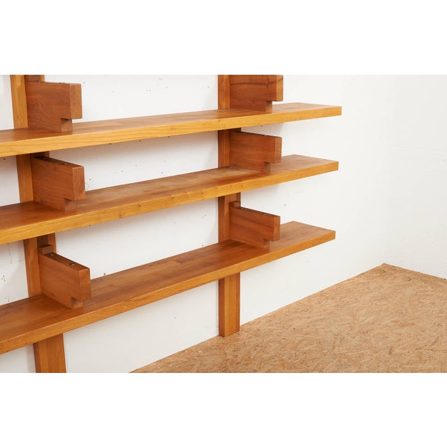 Pierre Chapo Wall Shelf B17 Bookcase for Wall Mounting in Elm Wood by Pierre Chapo, 1967 For Sale - Image 4 of 13