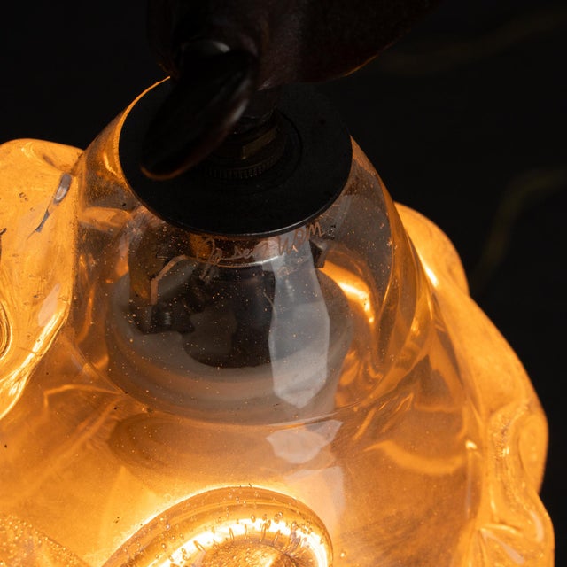 Metal Industrial Adjustable Floor Lamp With Blown Glass Shade by Jason Wein For Sale - Image 7 of 7