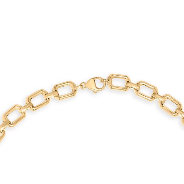 Gold Vermeil .925 Sterling Silver 1/4 Cttw Diamond Bold Octagonal Link Necklace For Sale In New York - Image 6 of 6