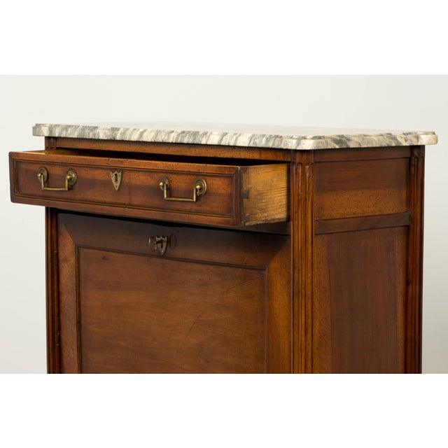 Late 18th Century French Louis XVI Walnut Secretary Desk With Marble Top For Sale - Image 12 of 18