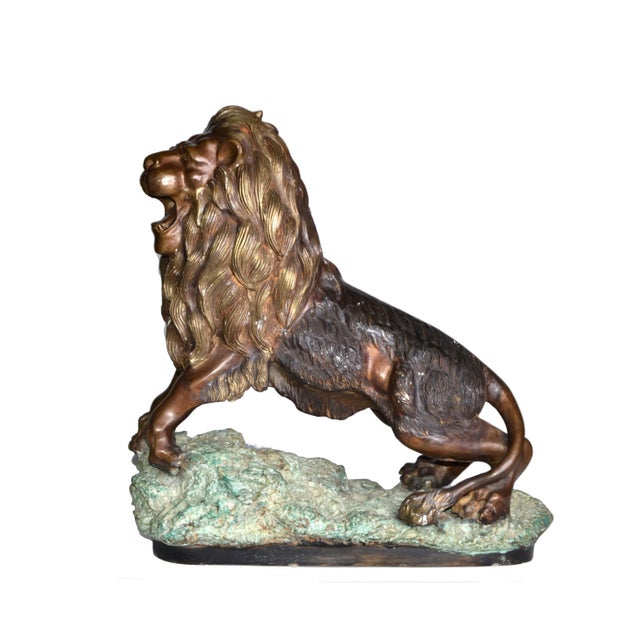 Heavy Solid Bronze Lion Sculpture For Sale - Image 10 of 10