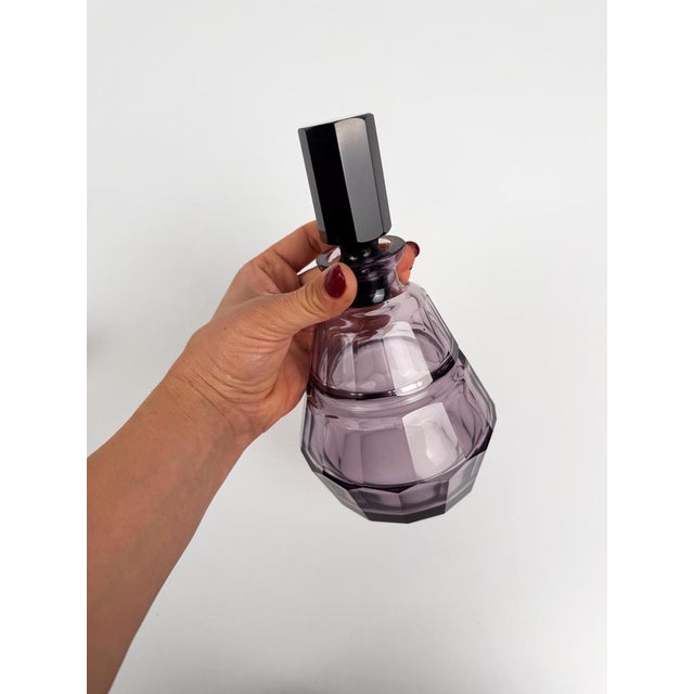 Art Deco Italian Liquor Bar Set in Violet Cut Glass, 1930s, Set of 6 For Sale - Image 11 of 14