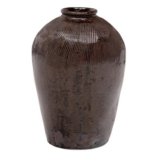 Chinese Ridged Wine Jar, C. 1900 For Sale
